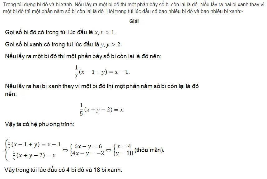 Bài tập giải bài toán bằng cách lập hệ phương trình