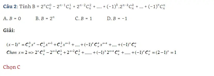 Bài tập rèn luyện về nhị thức Newton