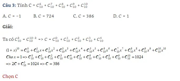 Bài tập rèn luyện về nhị thức Newton