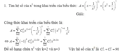 Bài tập rèn luyện về nhị thức Newton