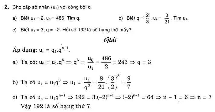 Bài tập về cấp số nhân