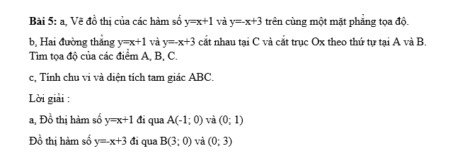 Bài tập về hàm số bậc nhất 