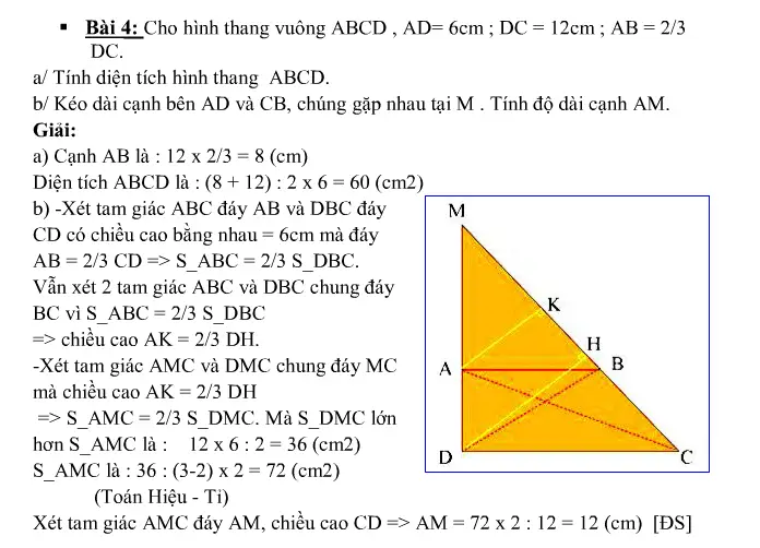 Bài tập về hình thang vuông 