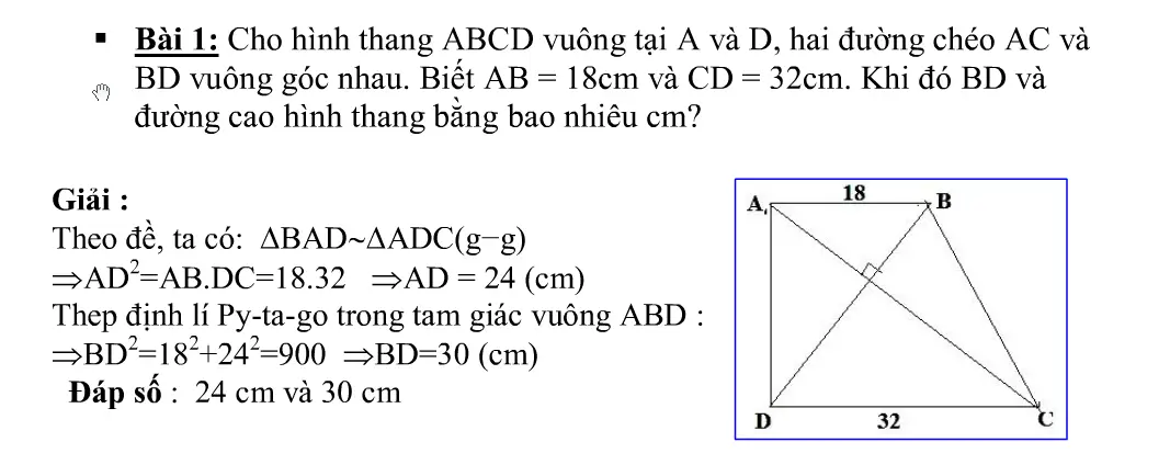 Bài tập về hình thang vuông 