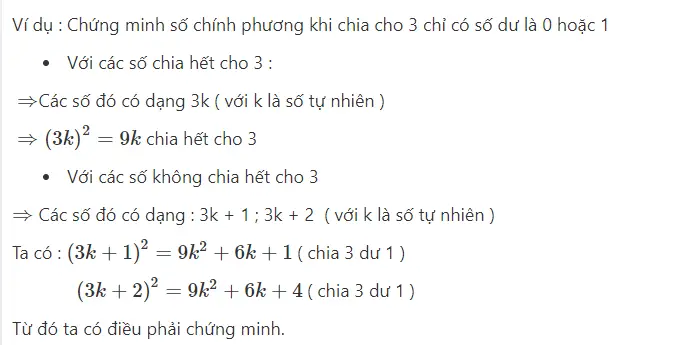 Chứng minh số chính phương chia 3 dư 0 hoặc 1