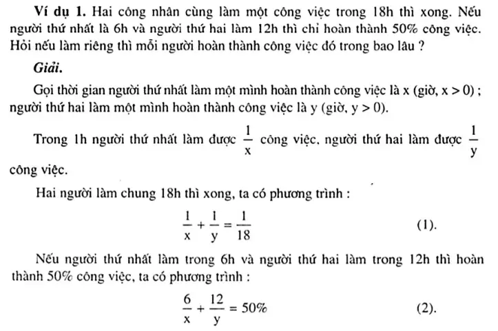 Dạng toán làm chung công việc bài tập