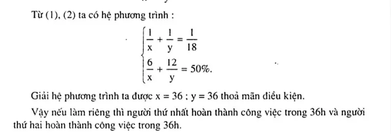 Dạng toán làm chung công việc bài tập