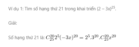 Tìm số hạng thứ k trong khai triển nhị thức Newton