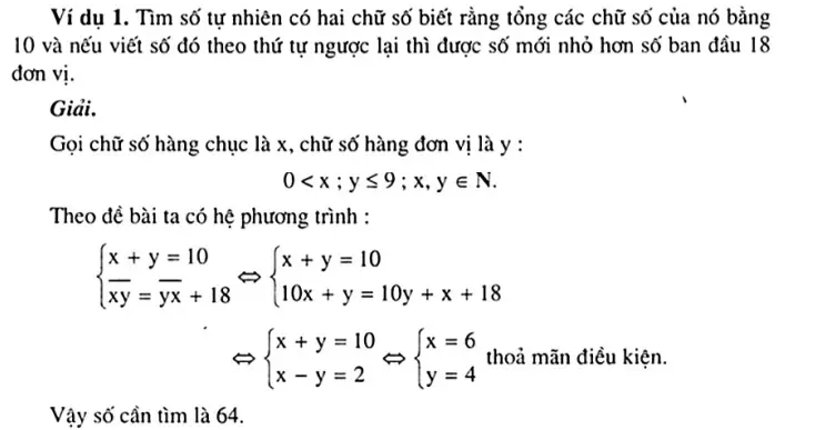 Ví dụ về dạng toán liên quan đến chữ số