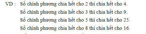 Tính chia hết của một số chính phương