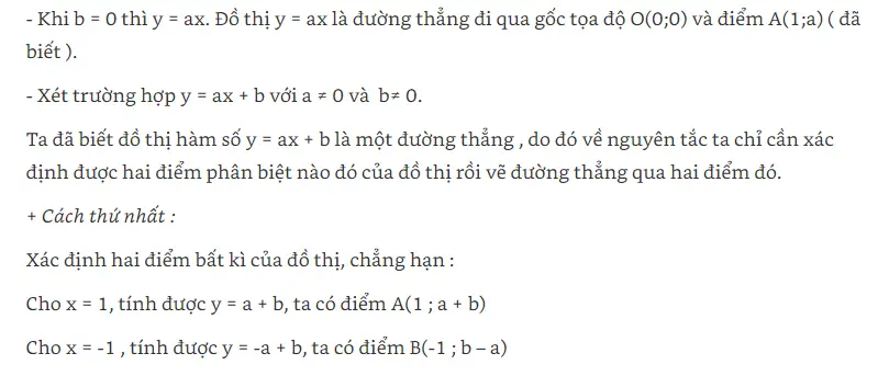 cách vẽ đồ thị hàm số bậc nhất