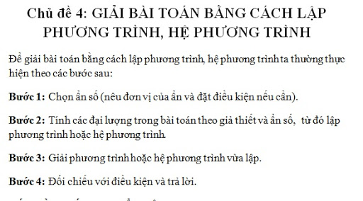 GIẢI BÀI TOÁN BẰNG CÁCH LẬP HỆ PHƯƠNG TRÌNH