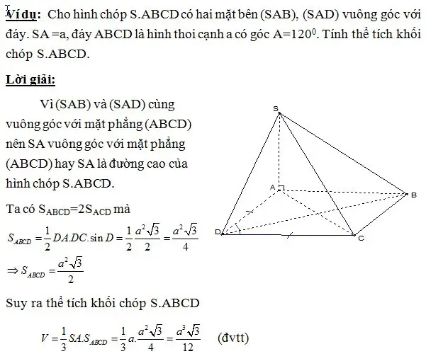 ví dụ về bài toán tìm thể tích hình chóp 